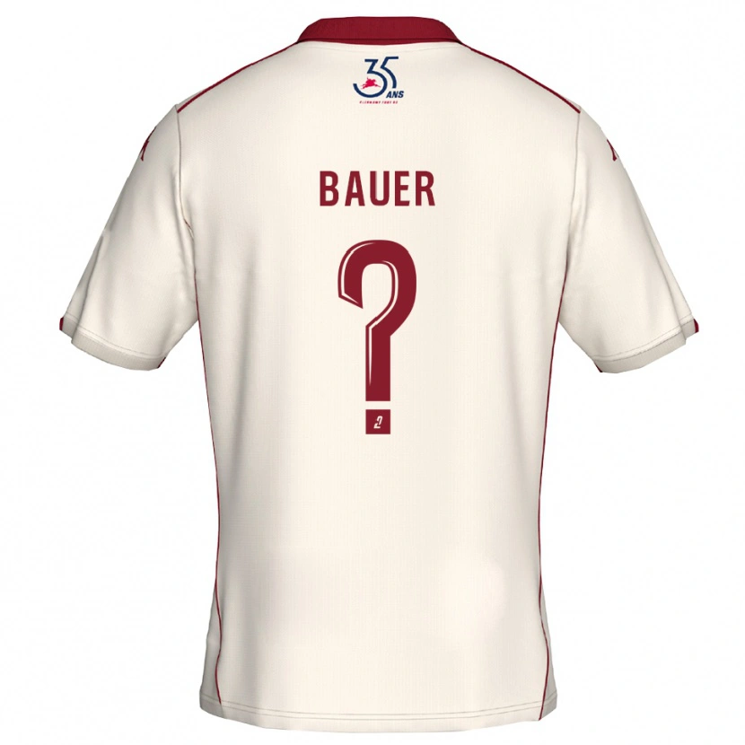 Danxen Niño Camiseta Hugo Bauer #0 Blanco Borgoña 2ª Equipación 2025/26 La Camisa México