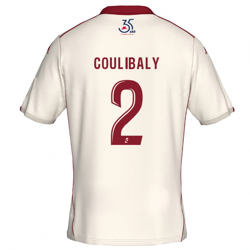 Danxen Niño Camiseta Ibrahim Coulibaly #2 Blanco Borgoña 2ª Equipación 2025/26 La Camisa México