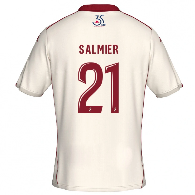 Danxen Niño Camiseta Yoann Salmier #21 Blanco Borgoña 2ª Equipación 2025/26 La Camisa México
