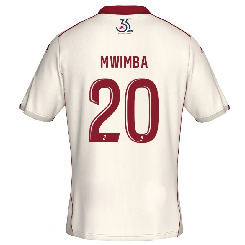Danxen Niño Camiseta Josué Mwimba Isala #20 Blanco Borgoña 2ª Equipación 2025/26 La Camisa México