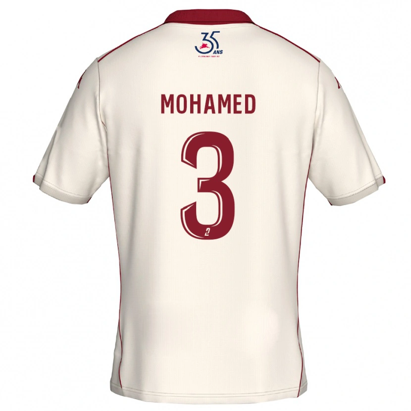 Danxen Niño Camiseta Yassine Mohamed #3 Blanco Borgoña 2ª Equipación 2025/26 La Camisa México