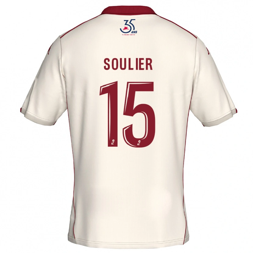 Danxen Niño Camiseta Claire Soulier #15 Blanco Borgoña 2ª Equipación 2025/26 La Camisa México