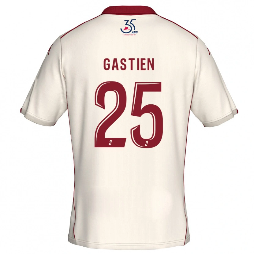 Danxen Niño Camiseta Johan Gastien #25 Blanco Borgoña 2ª Equipación 2025/26 La Camisa México