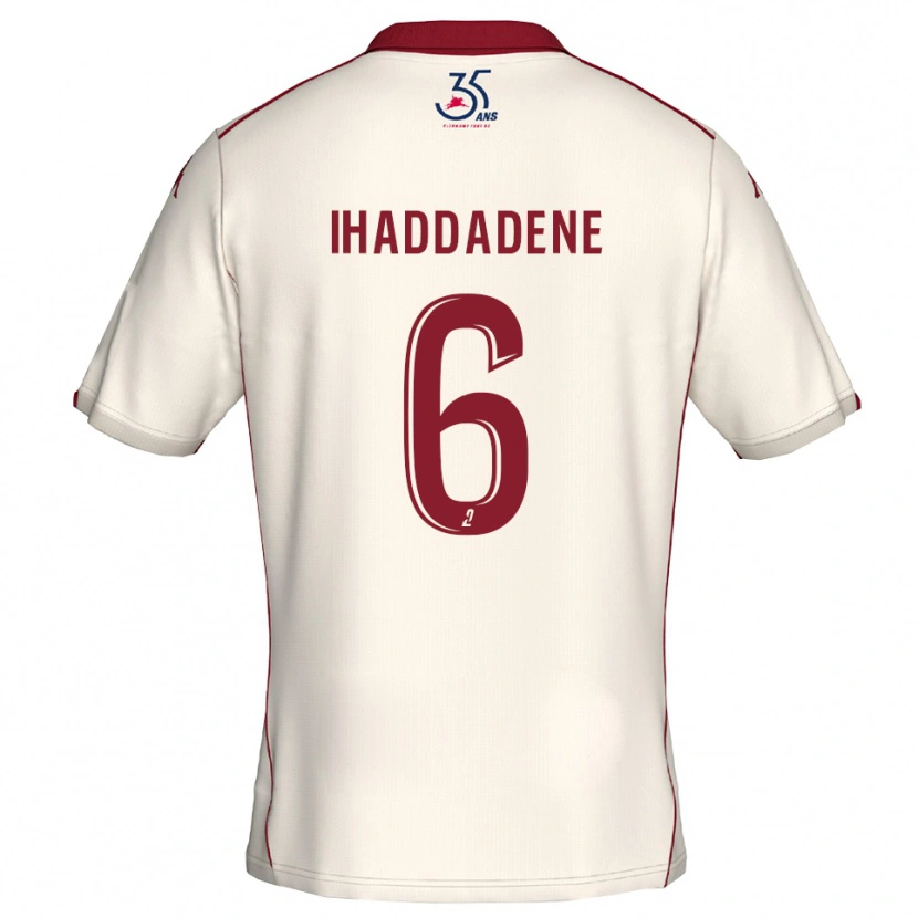 Danxen Niño Camiseta Ilan Ihaddadene #6 Blanco Borgoña 2ª Equipación 2025/26 La Camisa México