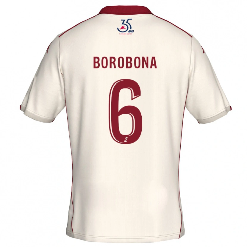 Danxen Niño Camiseta Uchaël Borobona #6 Blanco Borgoña 2ª Equipación 2025/26 La Camisa México