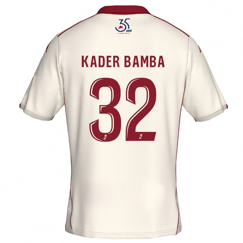 Danxen Niño Camiseta Abdoul Kader Bamba #32 Blanco Borgoña 2ª Equipación 2025/26 La Camisa México