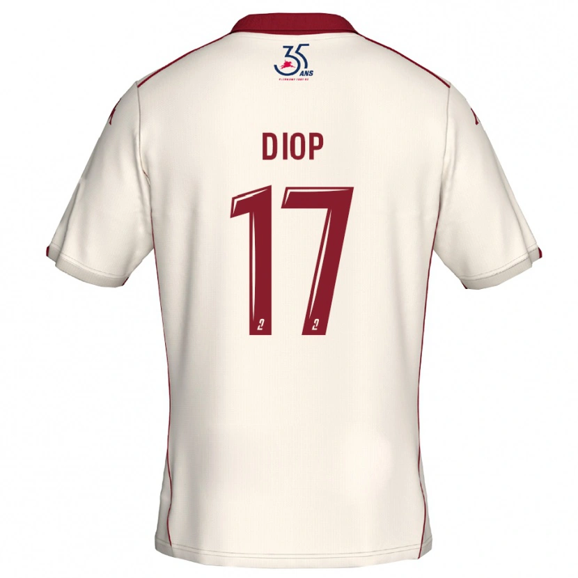 Danxen Niño Camiseta Ousmane Diop #17 Blanco Borgoña 2ª Equipación 2025/26 La Camisa México