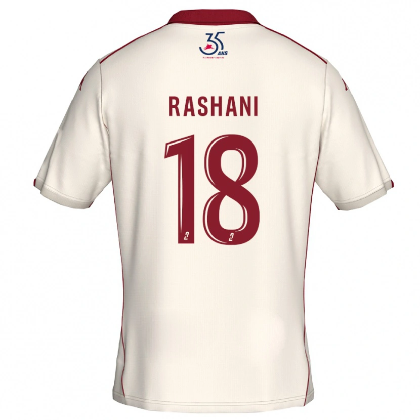 Danxen Niño Camiseta Elbasan Rashani #18 Blanco Borgoña 2ª Equipación 2025/26 La Camisa México