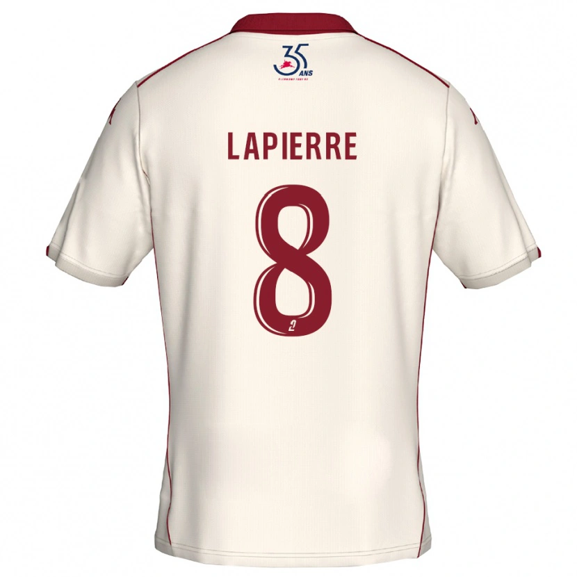 Danxen Niño Camiseta Mélody Lapierre #8 Blanco Borgoña 2ª Equipación 2025/26 La Camisa México