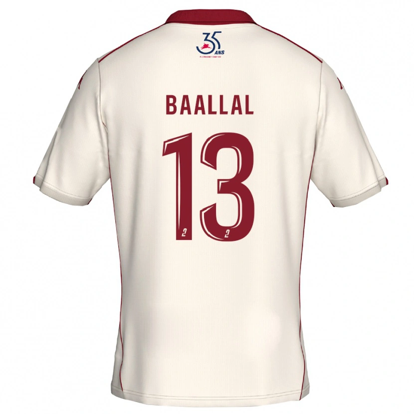 Danxen Niño Camiseta Abdellah Baallal #13 Blanco Borgoña 2ª Equipación 2025/26 La Camisa México