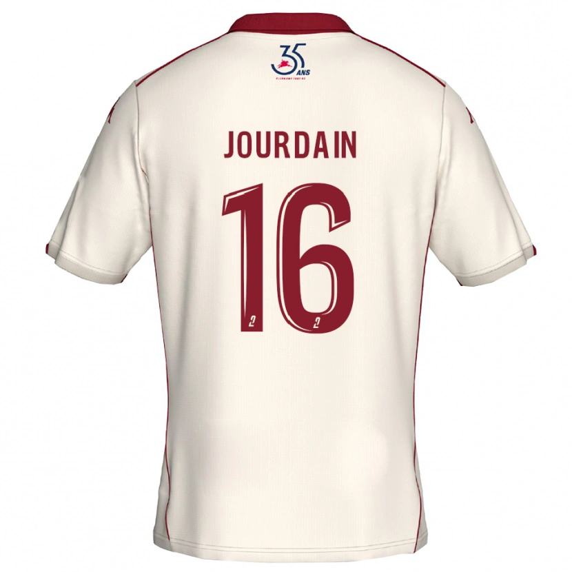 Danxen Niño Camiseta Théo Jourdain #16 Blanco Borgoña 2ª Equipación 2025/26 La Camisa México