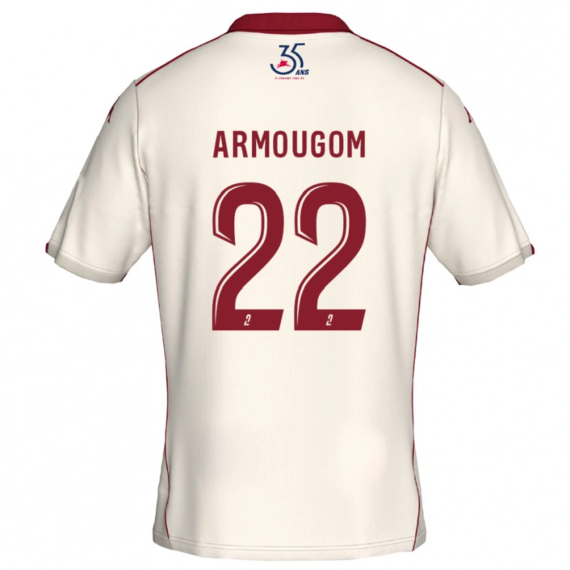 Danxen Niño Camiseta Yoël Armougom #22 Blanco Borgoña 2ª Equipación 2025/26 La Camisa México