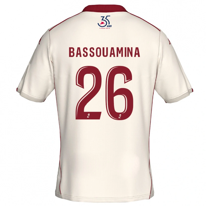 Danxen Niño Camiseta Mons Bassouamina #26 Blanco Borgoña 2ª Equipación 2025/26 La Camisa México