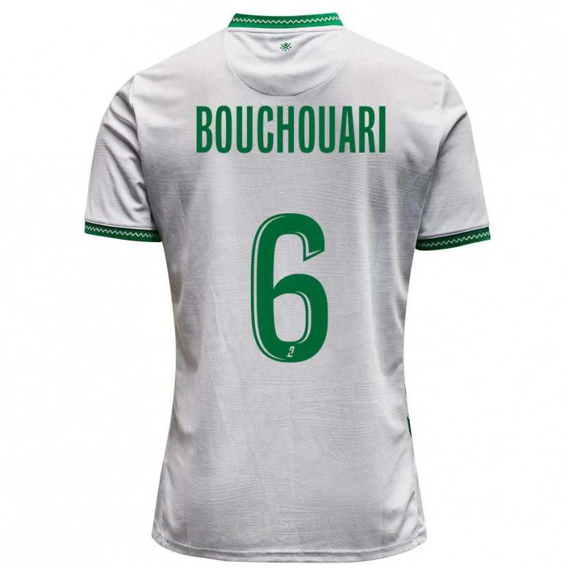 Danxen Niño Camiseta Benjamin Bouchouari #6 Blanco Verde 2ª Equipación 2025/26 La Camisa México