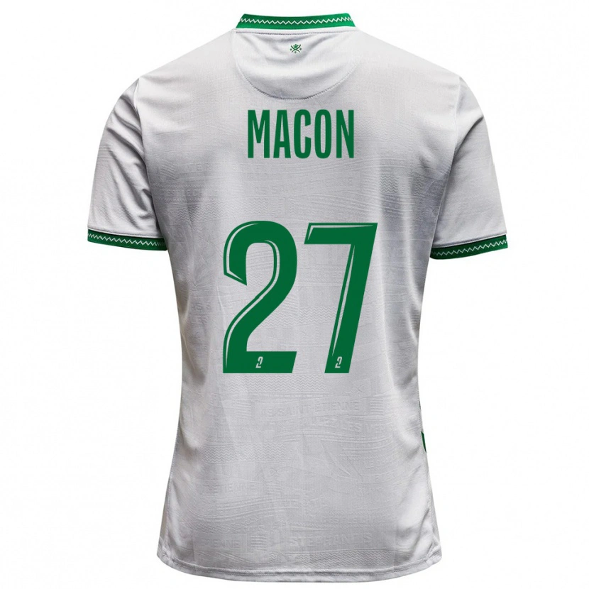 Danxen Niño Camiseta Yvann Maçon #27 Blanco Verde 2ª Equipación 2025/26 La Camisa México
