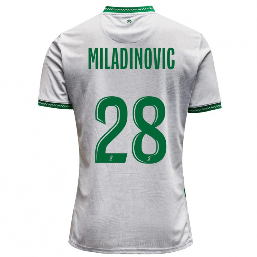 Danxen Niño Camiseta Igor Miladinovic #28 Blanco Verde 2ª Equipación 2025/26 La Camisa México