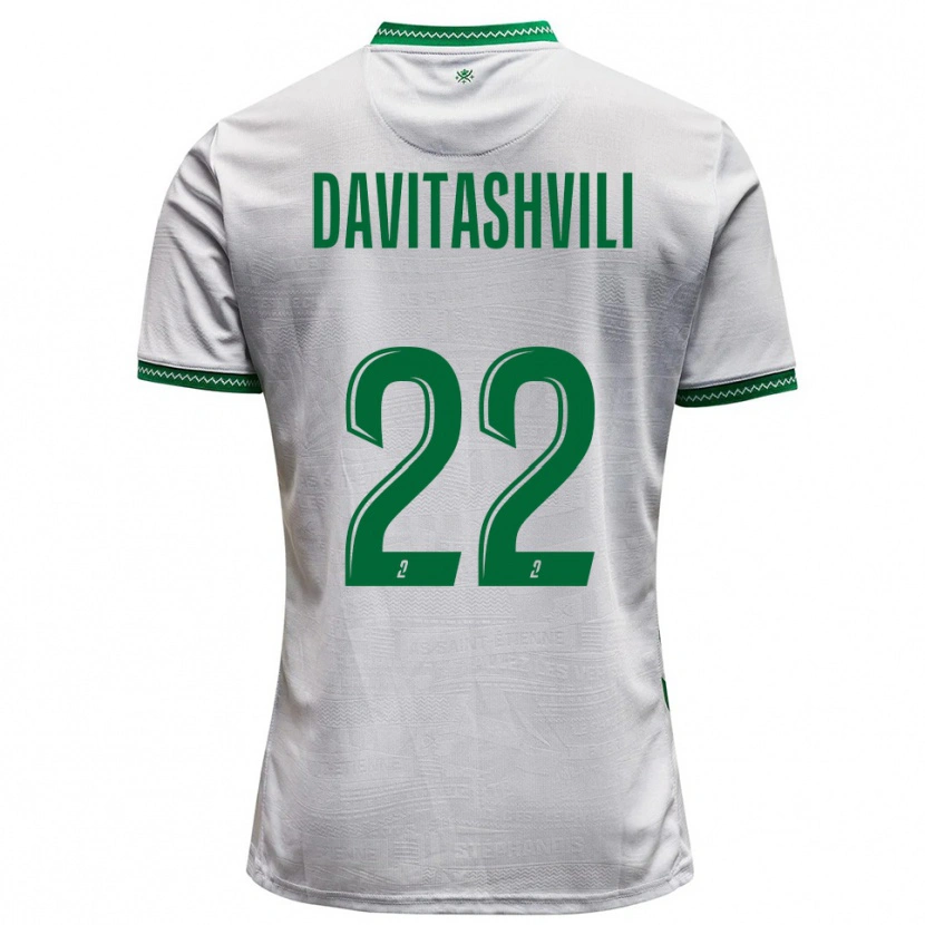 Danxen Niño Camiseta Zuriko Davitashvili #22 Blanco Verde 2ª Equipación 2025/26 La Camisa México