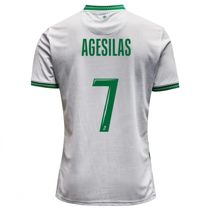 Danxen Niño Camiseta Meïvyn Agesilas #7 Blanco Verde 2ª Equipación 2025/26 La Camisa México