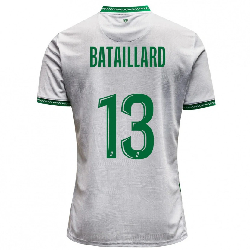 Danxen Niño Camiseta Faustine Bataillard #13 Blanco Verde 2ª Equipación 2025/26 La Camisa México