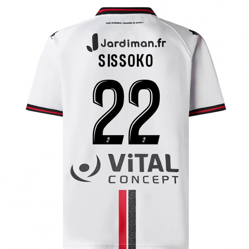 Danxen Niño Camiseta Alpha Sissoko #22 Blanco Rojo 2ª Equipación 2025/26 La Camisa México