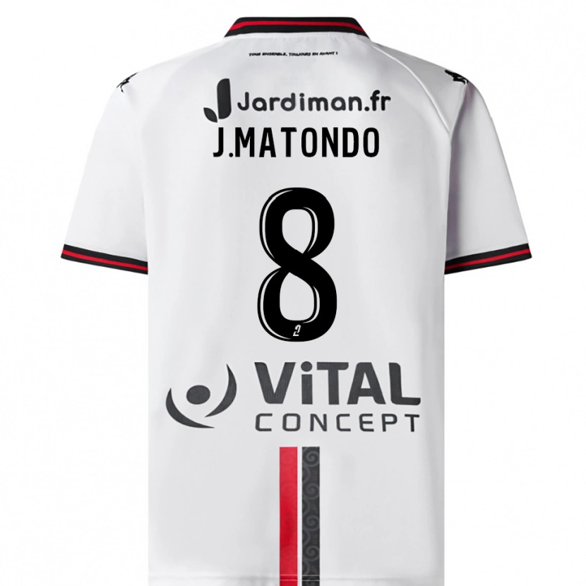 Danxen Niño Camiseta Joël Matondo #8 Blanco Rojo 2ª Equipación 2025/26 La Camisa México