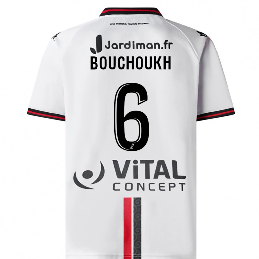 Danxen Niño Camiseta Ahmed Bouchoukh #6 Blanco Rojo 2ª Equipación 2025/26 La Camisa México