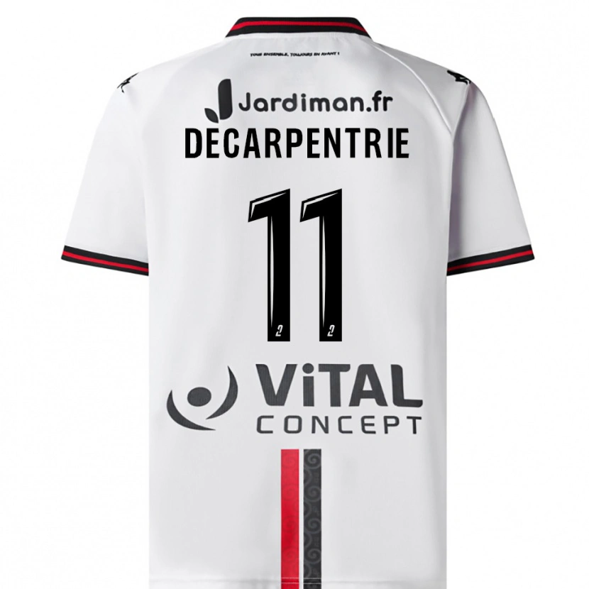 Danxen Niño Camiseta Salatiel Decarpentrie #11 Blanco Rojo 2ª Equipación 2025/26 La Camisa México