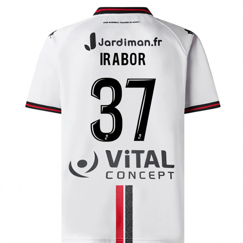 Danxen Niño Camiseta Brown Irabor #37 Blanco Rojo 2ª Equipación 2025/26 La Camisa México