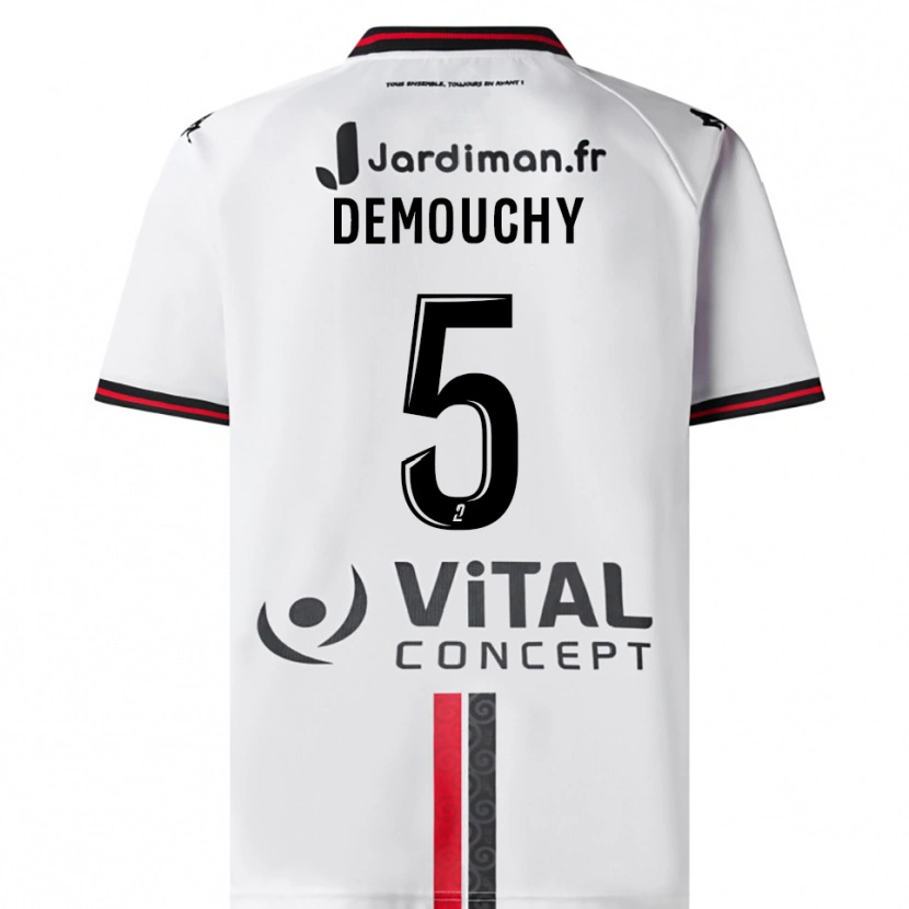 Danxen Niño Camiseta Albin Demouchy #5 Blanco Rojo 2ª Equipación 2025/26 La Camisa México