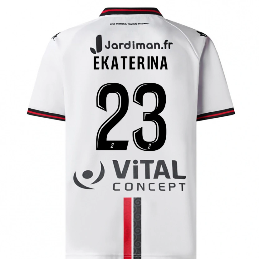 Danxen Niño Camiseta Tyrishkina Ekaterina #23 Blanco Rojo 2ª Equipación 2025/26 La Camisa México