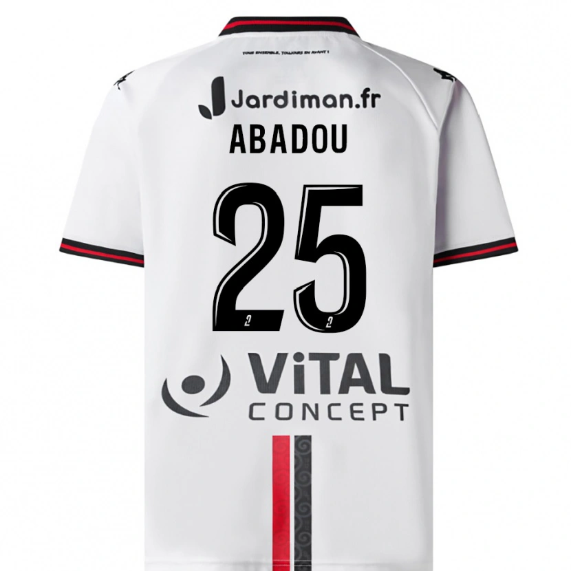 Danxen Niño Camiseta Lea Abadou #25 Blanco Rojo 2ª Equipación 2025/26 La Camisa México