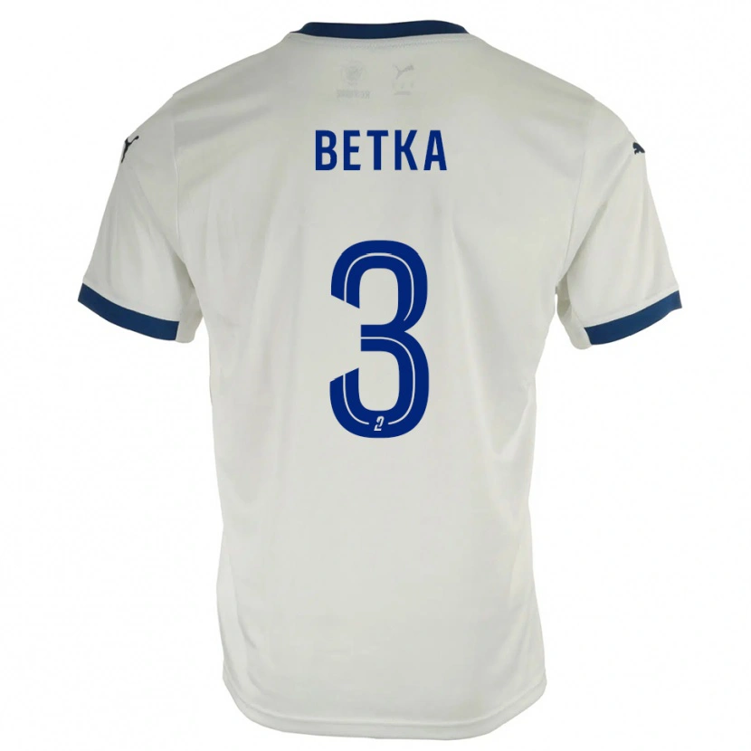 Danxen Niño Camiseta Naël Betka #3 Blanco Azul 2ª Equipación 2025/26 La Camisa México