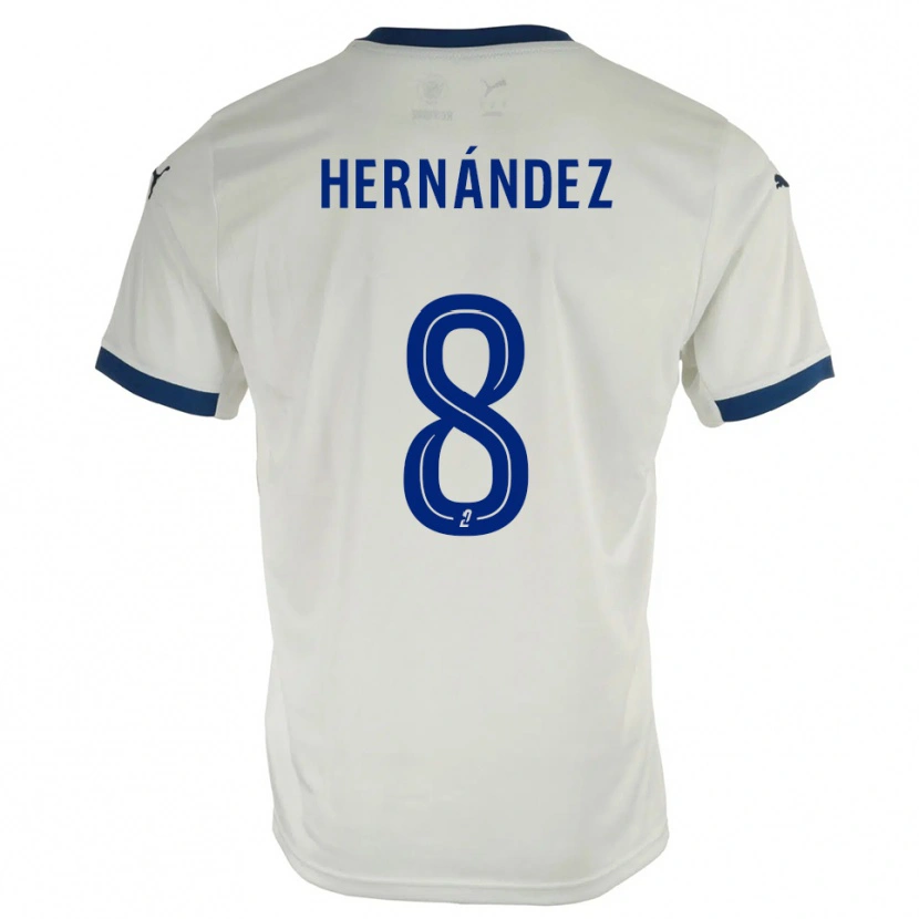 Danxen Niño Camiseta Pablo Hernandez #8 Blanco Azul 2ª Equipación 2025/26 La Camisa México