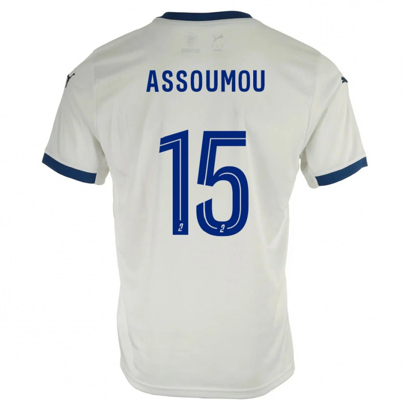 Danxen Niño Camiseta Jaurès Assoumou #15 Blanco Azul 2ª Equipación 2025/26 La Camisa México