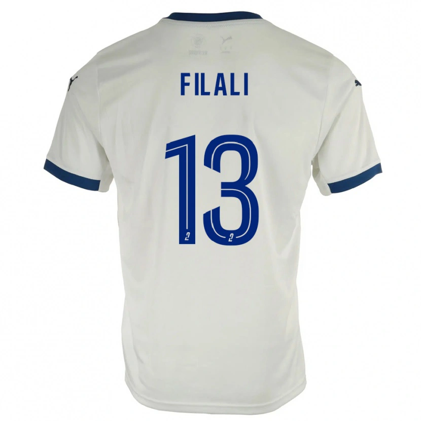 Danxen Niño Camiseta Saad Filali #13 Blanco Azul 2ª Equipación 2025/26 La Camisa México