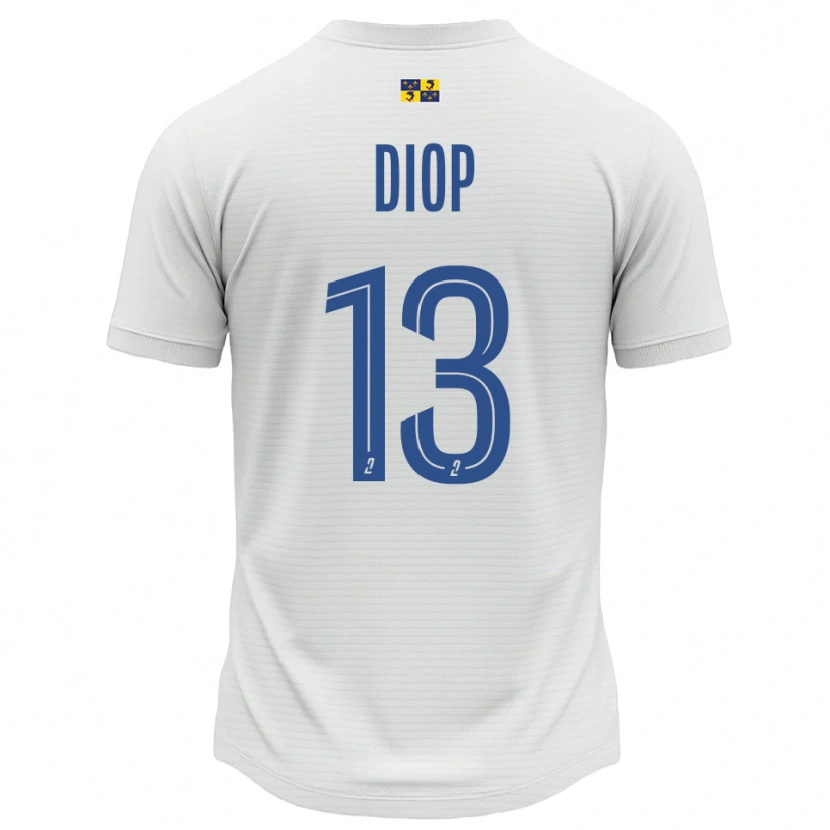 Danxen Niño Camiseta Mamadou Diop #13 Blanco Azul 2ª Equipación 2025/26 La Camisa México