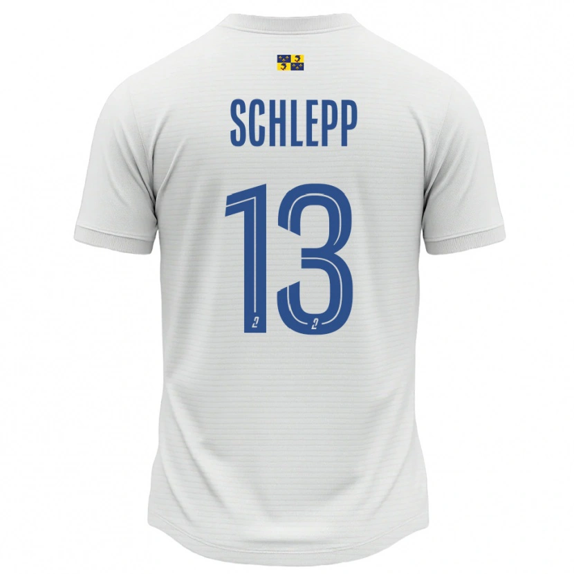 Danxen Niño Camiseta Angélique Schlepp #13 Blanco Azul 2ª Equipación 2025/26 La Camisa México