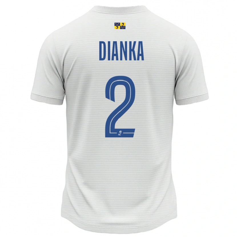 Danxen Niño Camiseta Djibril Dianka #2 Blanco Azul 2ª Equipación 2025/26 La Camisa México