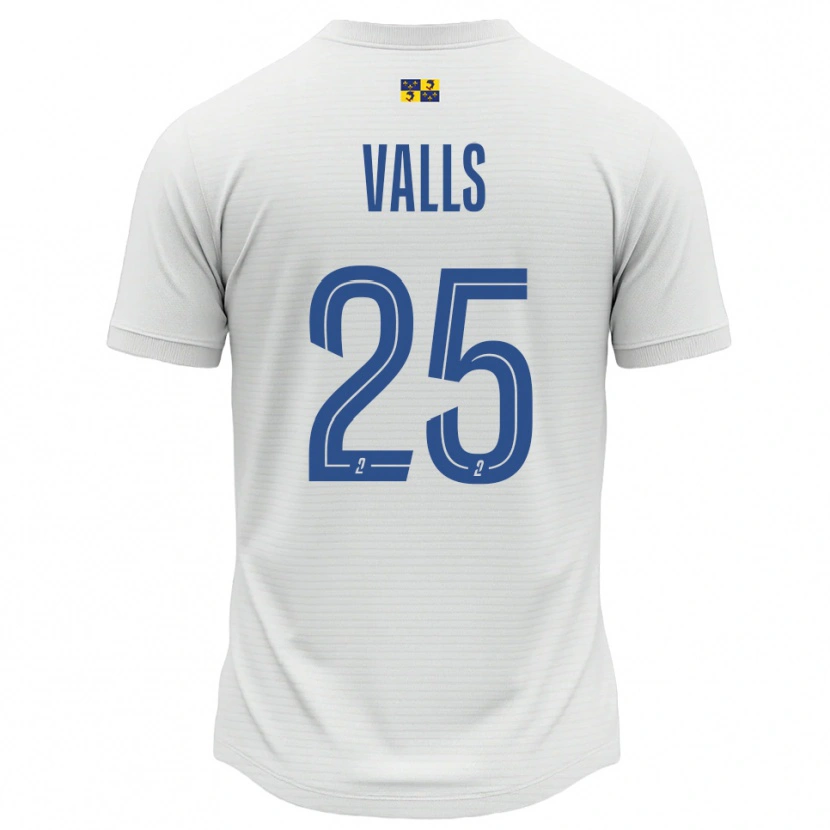 Danxen Niño Camiseta Théo Valls #25 Blanco Azul 2ª Equipación 2025/26 La Camisa México