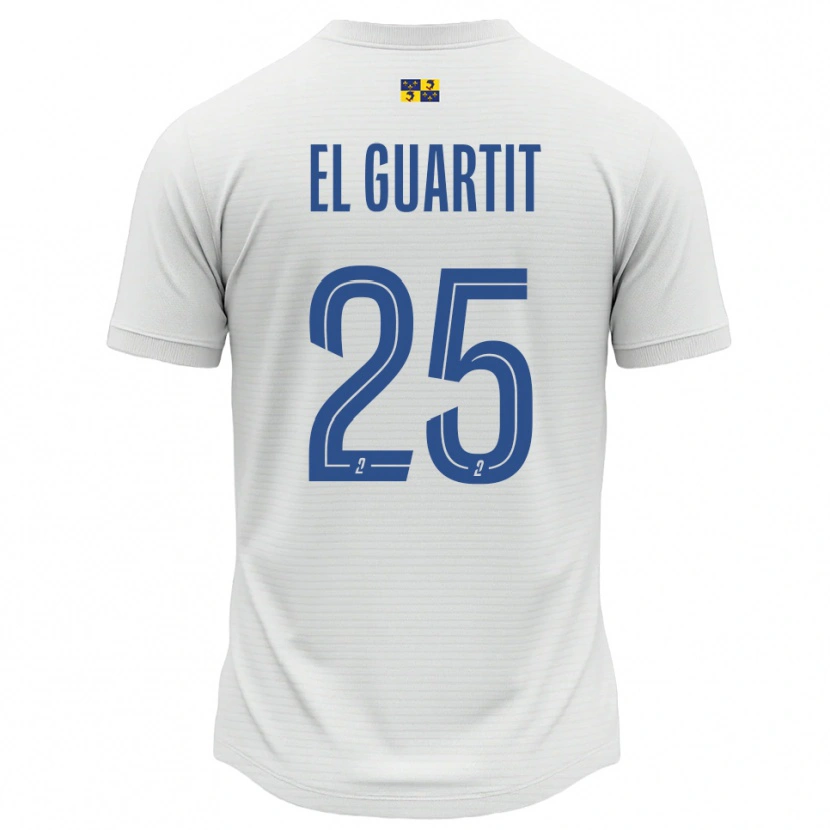 Danxen Niño Camiseta Yassine El Guartit #25 Blanco Azul 2ª Equipación 2025/26 La Camisa México