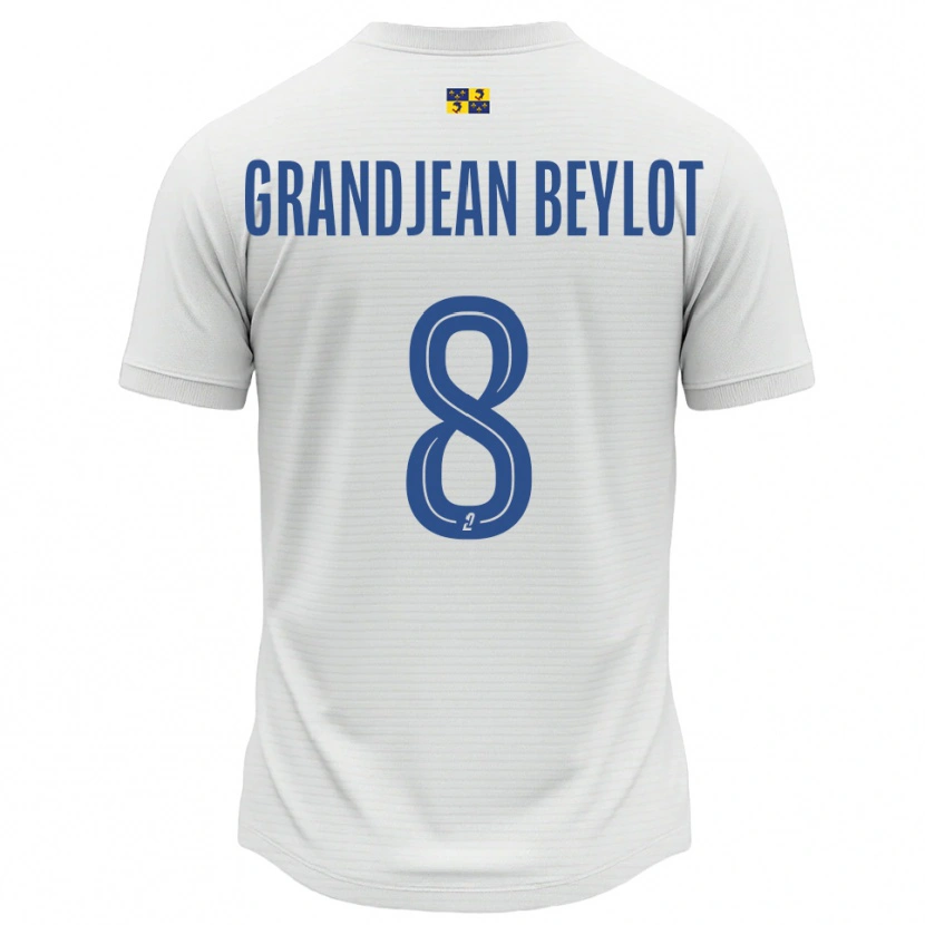 Danxen Niño Camiseta Louise Grandjean Beylot #8 Blanco Azul 2ª Equipación 2025/26 La Camisa México