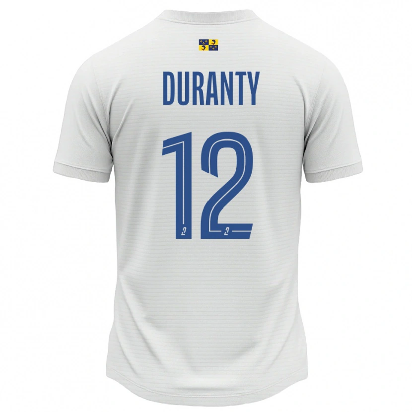 Danxen Niño Camiseta Audrey Duranty #12 Blanco Azul 2ª Equipación 2025/26 La Camisa México