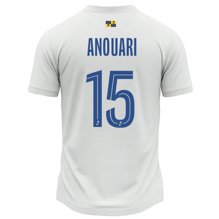 Danxen Niño Camiseta Naël Anouari #15 Blanco Azul 2ª Equipación 2025/26 La Camisa México