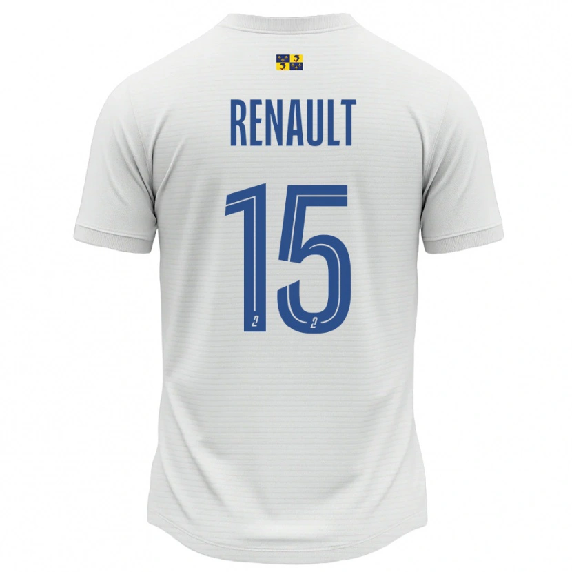 Danxen Niño Camiseta Sylvie Renault #15 Blanco Azul 2ª Equipación 2025/26 La Camisa México