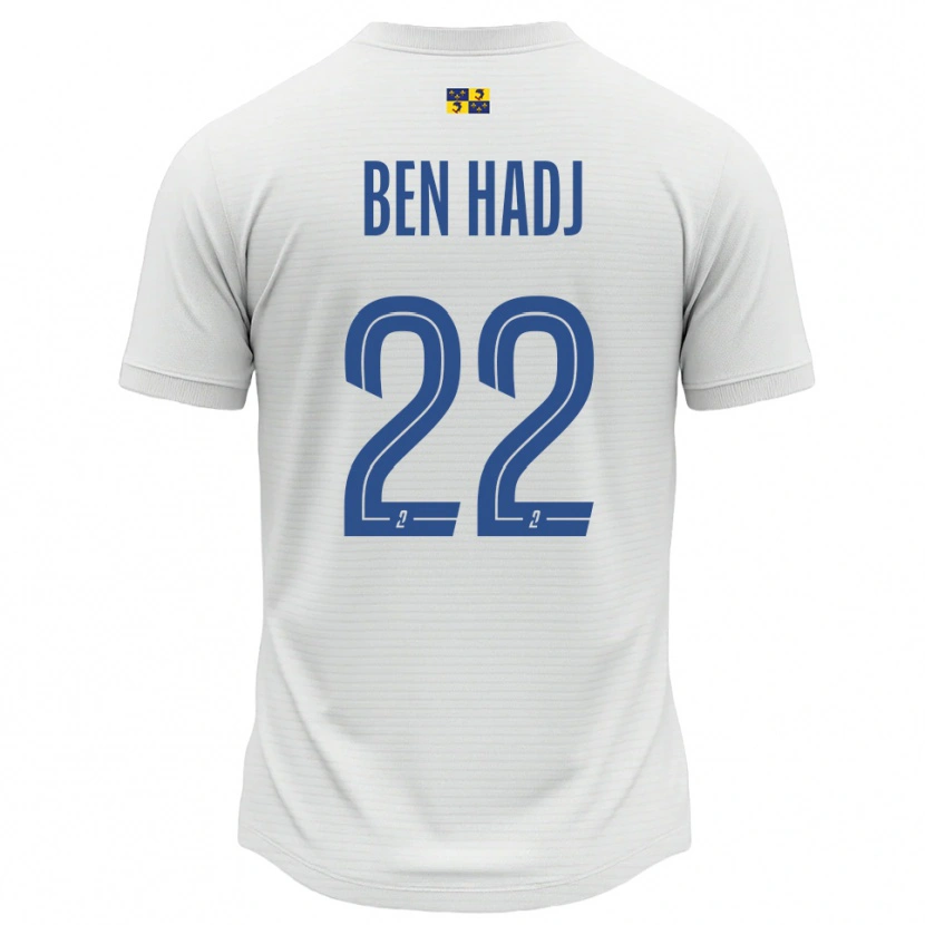 Danxen Niño Camiseta Yosra Ben Hadj #22 Blanco Azul 2ª Equipación 2025/26 La Camisa México