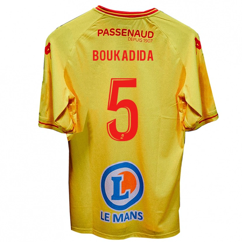 Danxen Niño Camiseta Rayan Boukadida #5 Amarillo 2ª Equipación 2025/26 La Camisa México