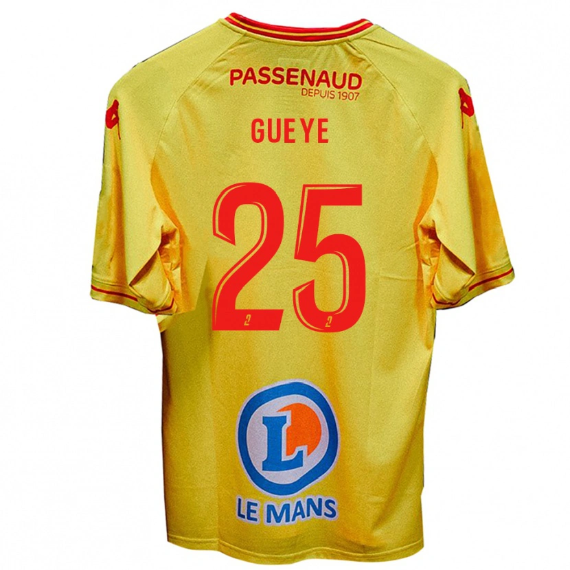 Danxen Niño Camiseta Dame Gueye #25 Amarillo 2ª Equipación 2025/26 La Camisa México