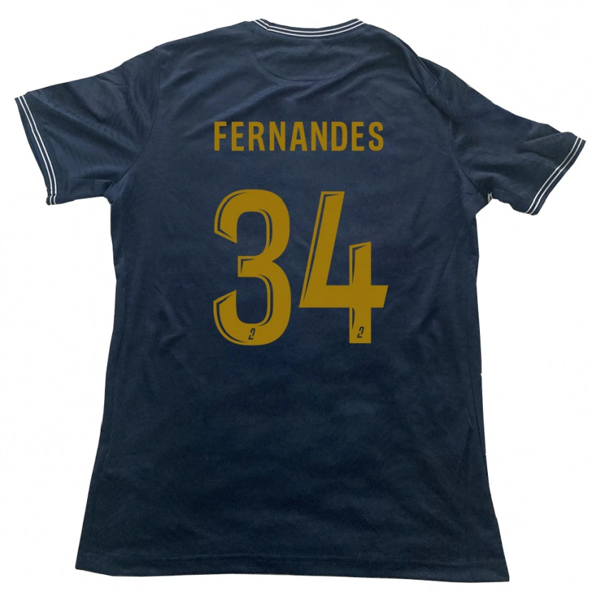 Danxen Niño Camiseta Alexandre Fernandes #34 Azul Marino Oro 2ª Equipación 2025/26 La Camisa México