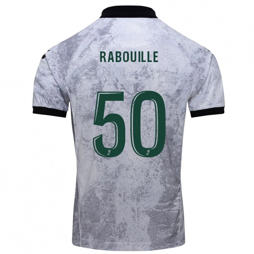 Danxen Niño Camiseta Valentin Rabouille #50 Blanco Negro 2ª Equipación 2025/26 La Camisa México