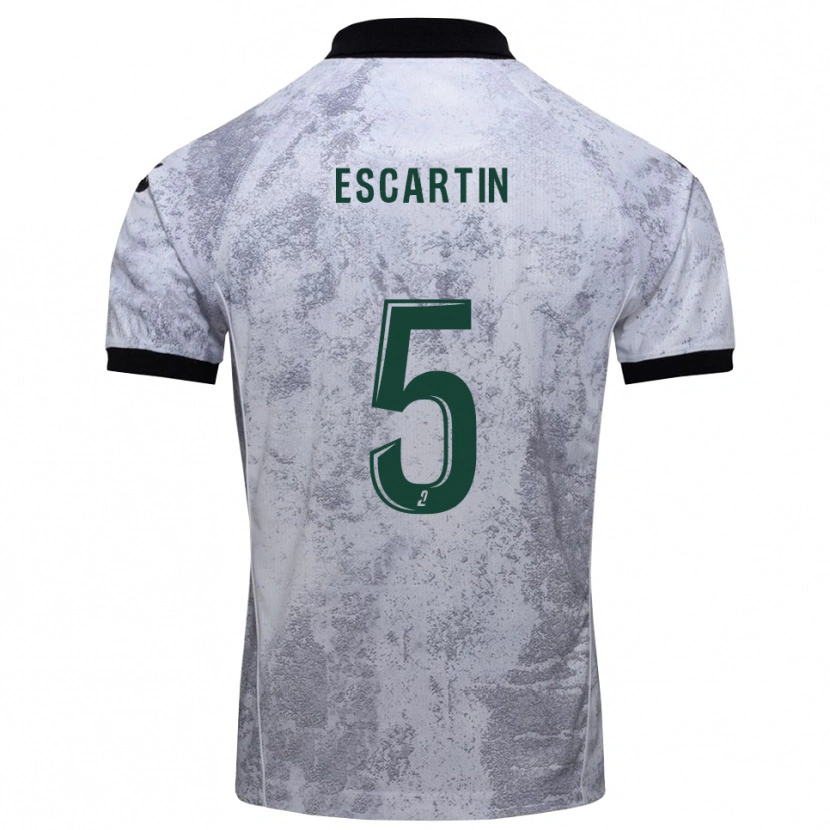 Danxen Niño Camiseta Josué Escartin #5 Blanco Negro 2ª Equipación 2025/26 La Camisa México